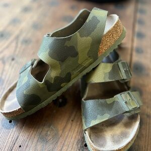 Birkenstock Green Camo Two-Strap Sandals - 41